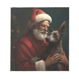 Xoloitzcuintli With Santa Claus Festive Christmas Notepad