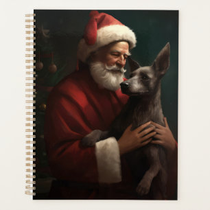 Xoloitzcuintli With Santa Claus Festive Christmas Planner