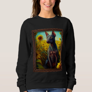 Xoloitzcuintli Xolo Painting Sunflower Flower Mom  Sweatshirt