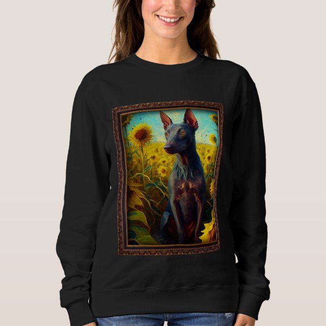 Xoloitzcuintli Xolo Painting Sunflower Flower Mom  Sweatshirt (Front)