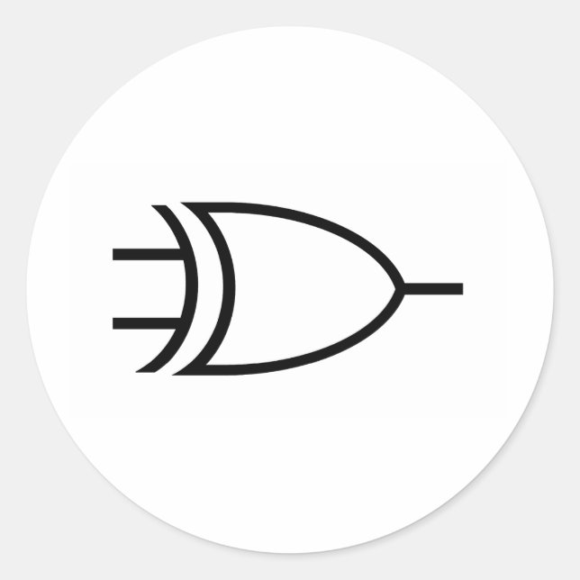 Xor Gate Classic Round Sticker (Front)