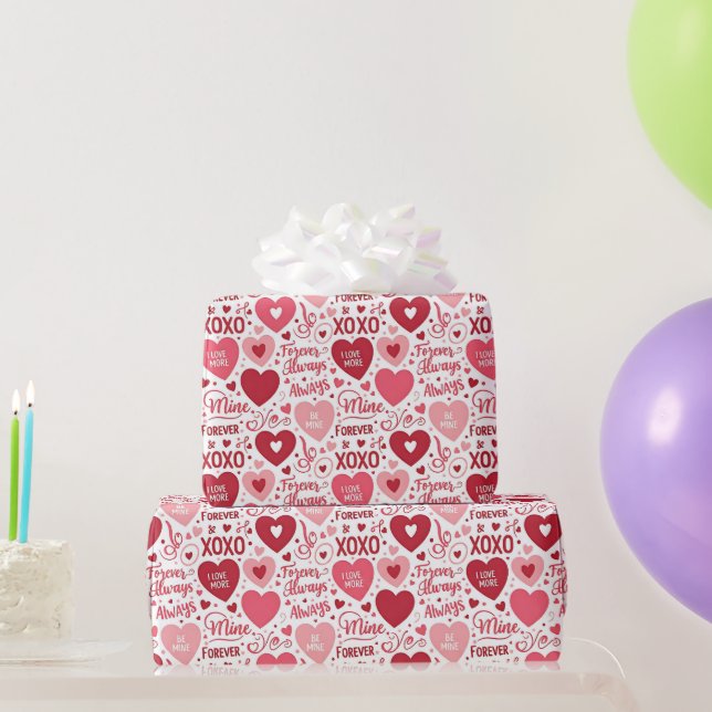 XOXO & Always Be Mine Valentine Wrapping Paper (Party Gifts)