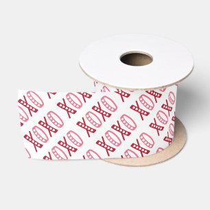 XOXO and Hearts Pattern Valentines Day Satin Ribbon