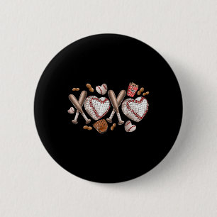 Xoxo Baseball Boys Valentines Day Shirts Men Women 6 Cm Round Badge