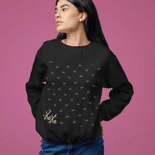 XOXO Black Hot Gold Typography Cute Sweatshirt
