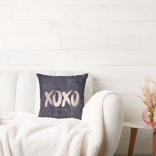 XOXO Blush Pink | Almost Mauve Purple Rose Gold Cushion (Couch)