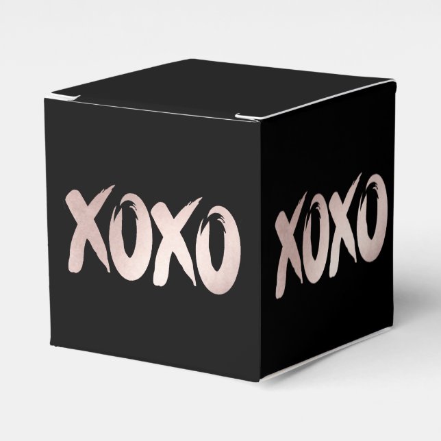 XOXO Blush Pink | Hand Lettered Brush Script Favour Box (Front Side)