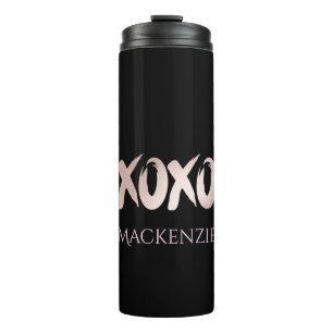 XOXO Blush Pink Hand Lettered Brush Script Thermal Tumbler