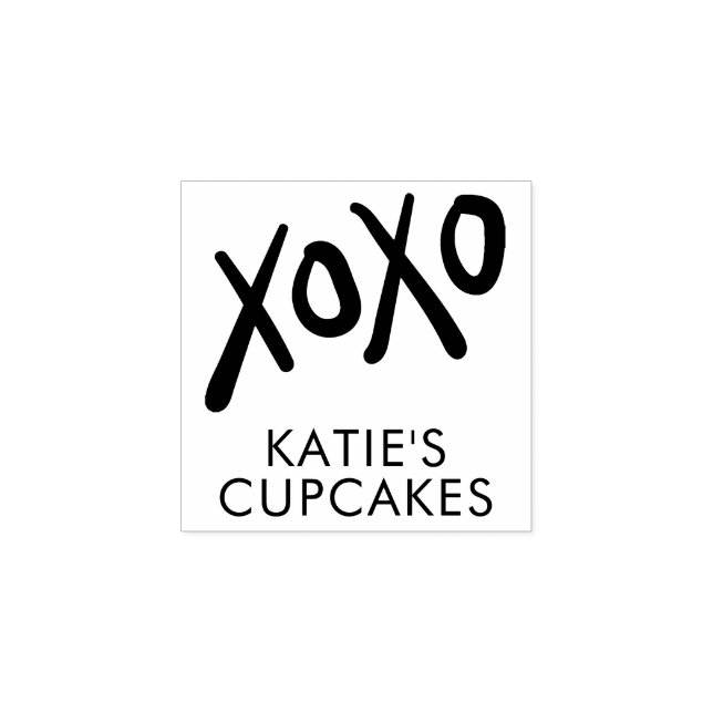 XOXO BUSINESS modern fun stylish hand drawn Rubber Stamp (Imprint)