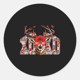 Xoxo Camo Buck Deer Hunting Valentine's Day Boys K Classic Round Sticker