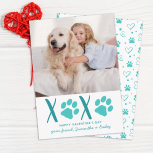 XOXO Cute Kids Classroom Pet Photo Valentines Day Card