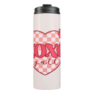 XOXO   Cute & Loving Pink Heart Thermal Tumbler