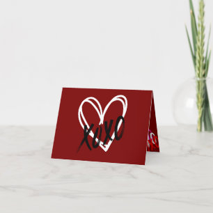 XOXO Double Heart Thank You Card