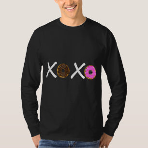 Xoxo Doughnuts Heather Raspberry Valentine Day T-Shirt