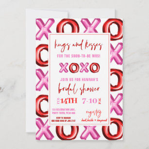 XOXO foil balloon Hugs and kisses for the Mrs Invitation