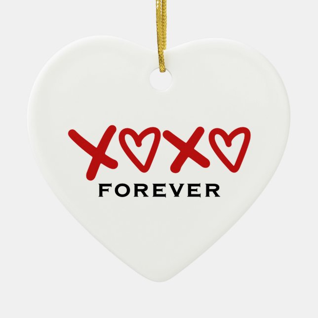 XOXO Forever Romantic Red Valentine Ornament (Front)
