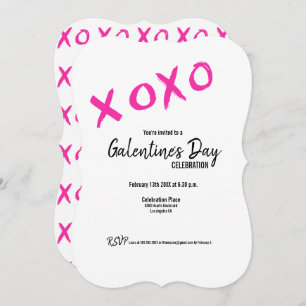 XOXO Galentine's Day Friends Valentines Party Invitation