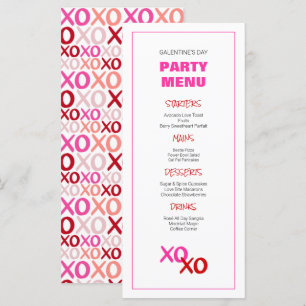 XOXO Girls Night Out Pink Galentine's Day Party Menu