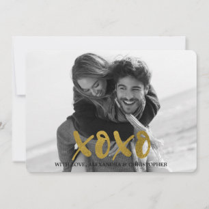 XOXO Gold Foil Valentine's Day Photo Holiday Card