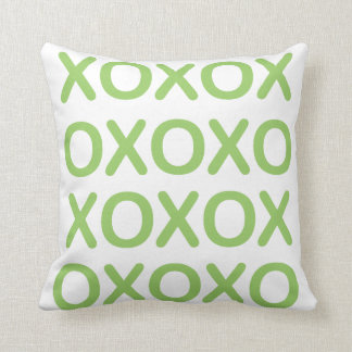 XOXO Green and White Pillow