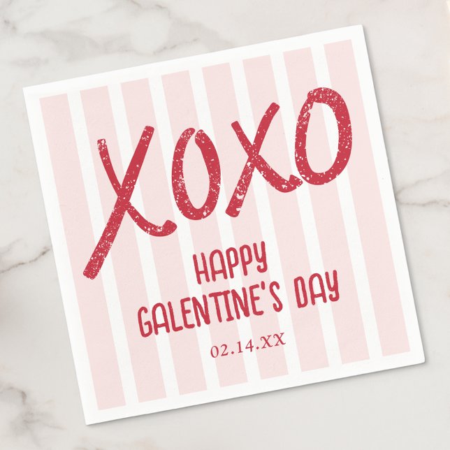 XOXO Hand Drawn Galentine’s Day Party Napkin (Creator Uploaded)