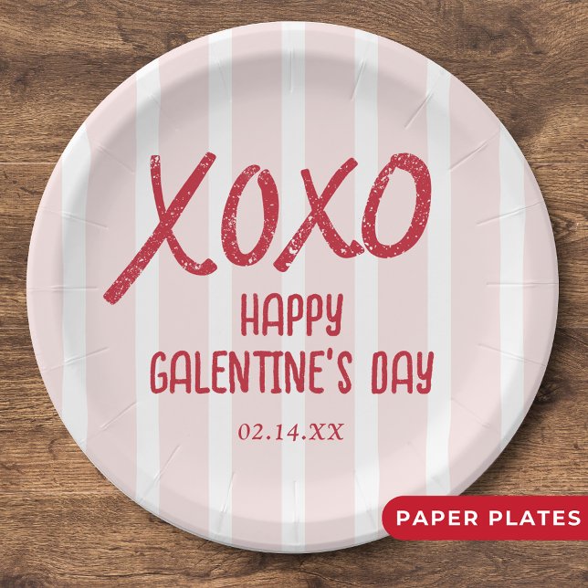 XOXO Hand Drawn Galentine’s Day Party Paper Plate (Creator Uploaded)