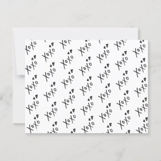 “XOXO” Hand Drawn Lettering Pattern Postcard
