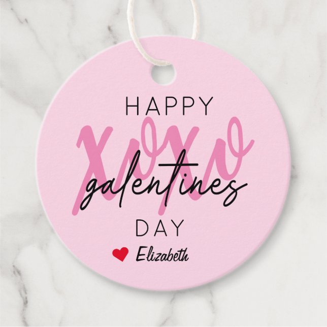 XOXO Happy Galentine's Day Favour Tags (Front)