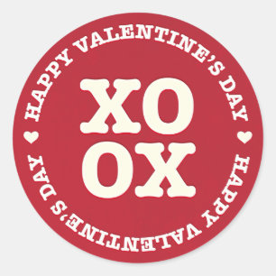 XOXO Happy Valentine's Day Sticker   Red