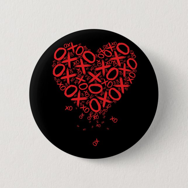XOXO Heart 6 Cm Round Badge (Front)