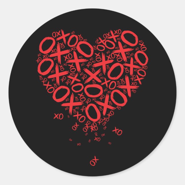 XOXO Heart  Classic Round Sticker (Front)