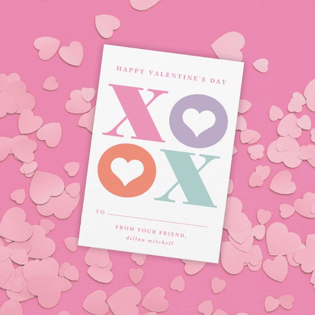 xoxo heart classroom valentine's day card (Creator Uploaded)