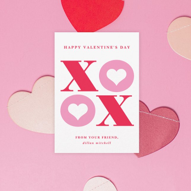 xoxo heart classroom valentine's day card (Creator Uploaded)