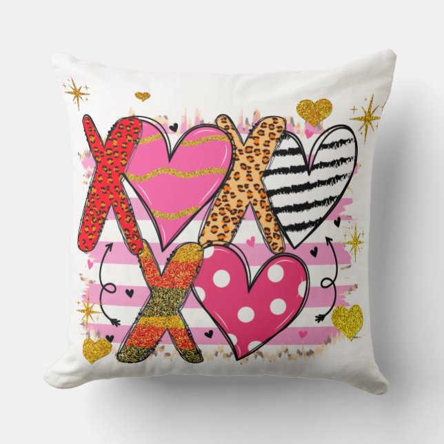  XOXO Heart Cute & Playful Cushion (Front)
