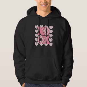 XOXO Heart Groovy Valentine's Day Couples Kids Gir Hoodie