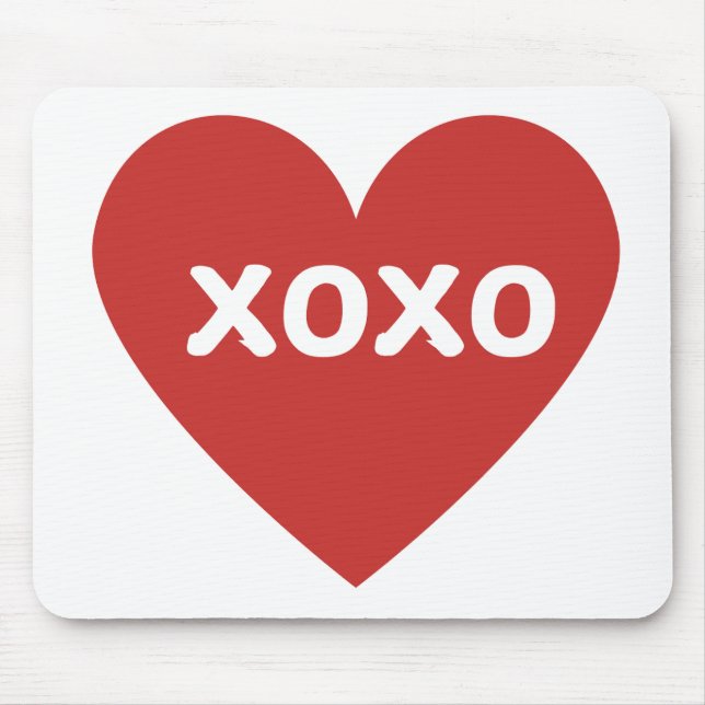 XOXO Heart Mouse Pad (Front)