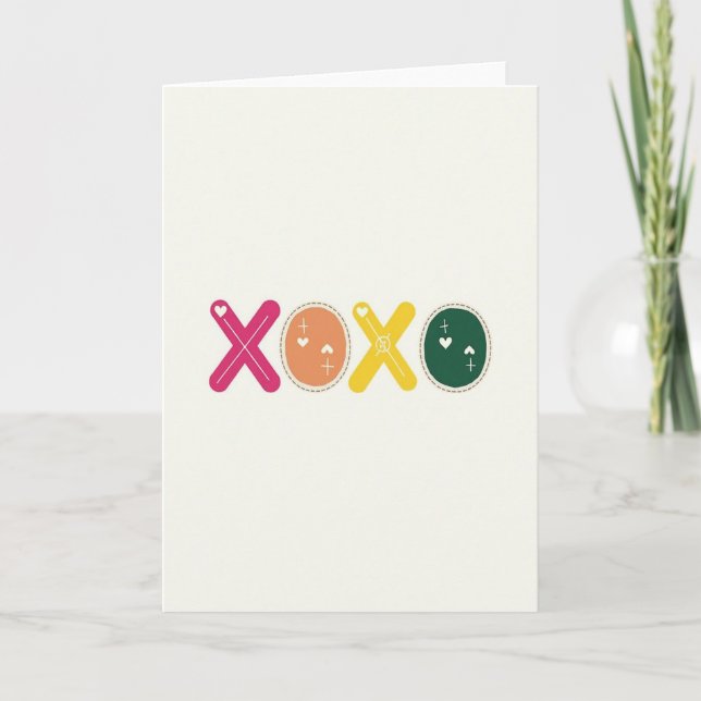 Xoxo Heart Pattern Card (Front)