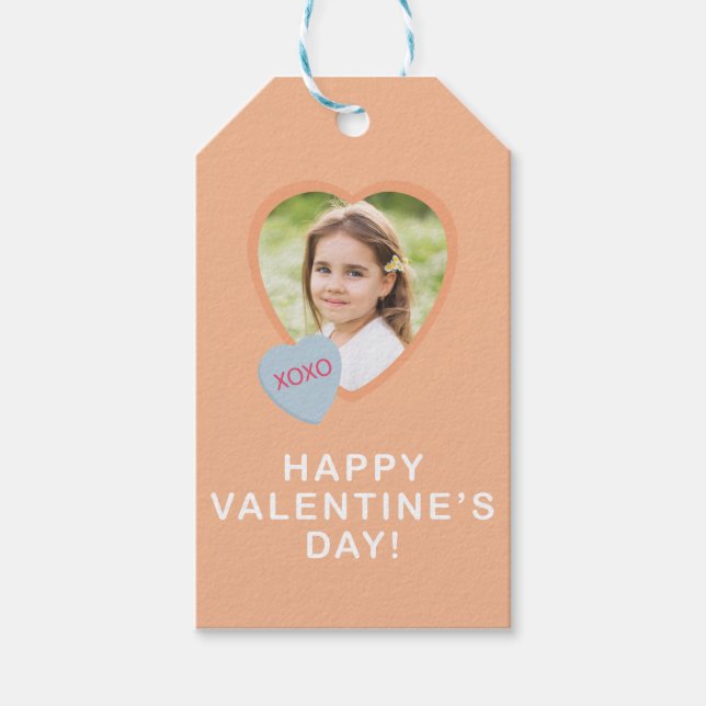 XOXO Heart Photo Valentine's Day Gift Tag (Front)