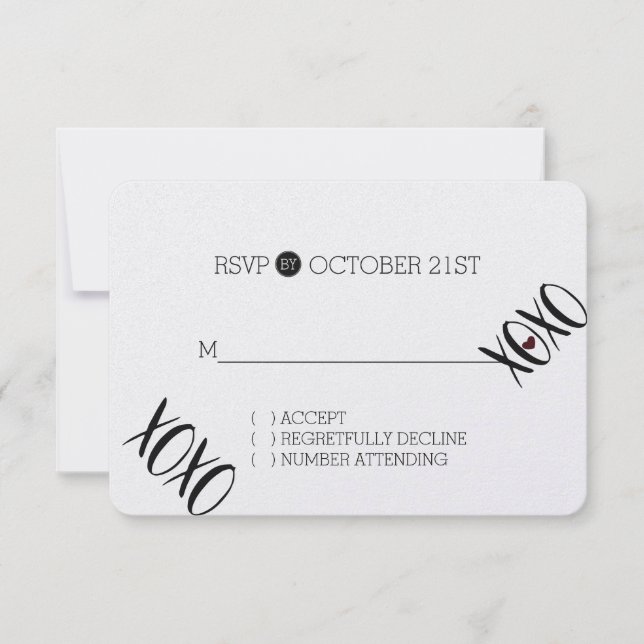 XOXO Heart RSVP (Front)