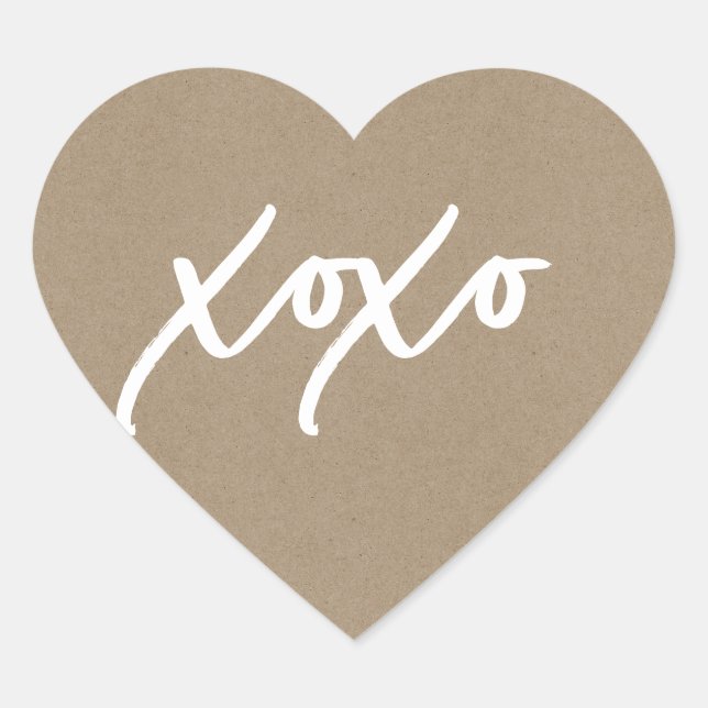 xoxo Heart shaped Sticker (Front)