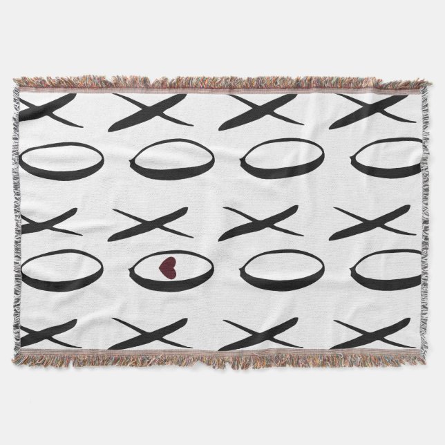 XOXO Heart Throw Blanket (Front)