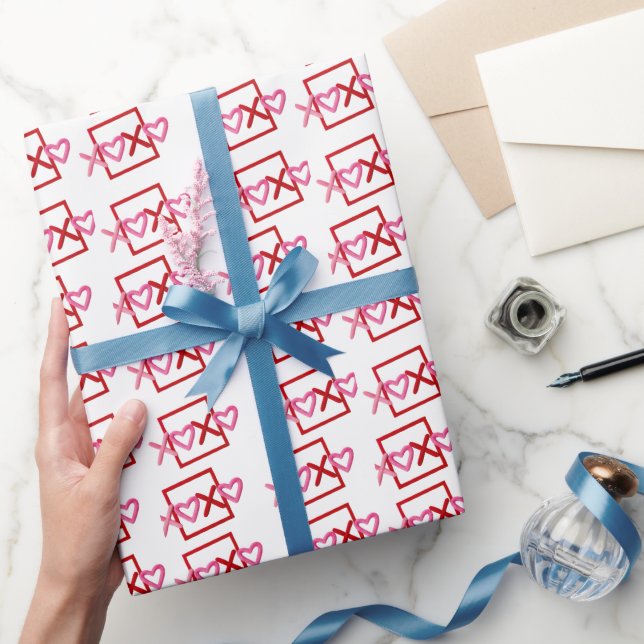XOXO Heart Valentines Day Love Wrapping Paper (Gifting)