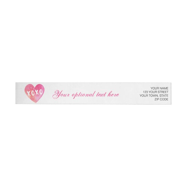 XoXo Heart Wrap Around Label (Individual)