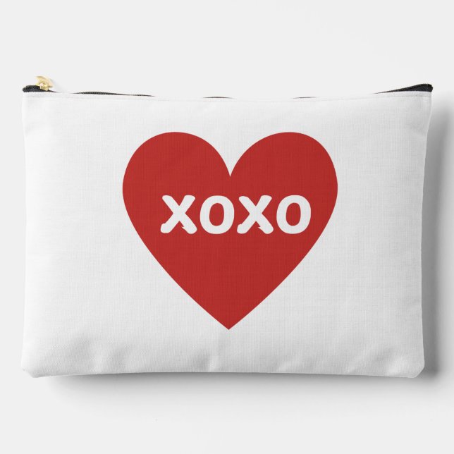 XOXO Heart Zipper Pouch Make-Up Bag (Front)