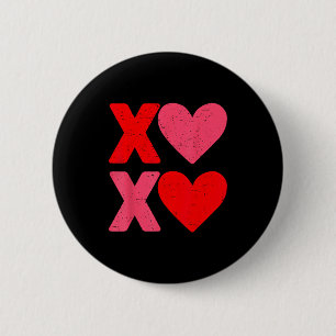 Xoxo Hearts Hugs And Kisses Funny Valentines Day B 6 Cm Round Badge