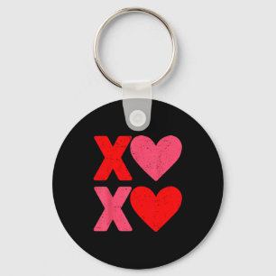 Xoxo Hearts Hugs And Kisses Funny Valentines Day B Key Ring