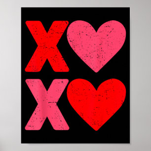 Xoxo Hearts Hugs And Kisses Funny Valentines Day B Poster