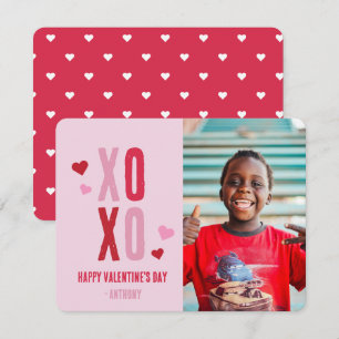 XOXO Hearts Valentine Photo Card
