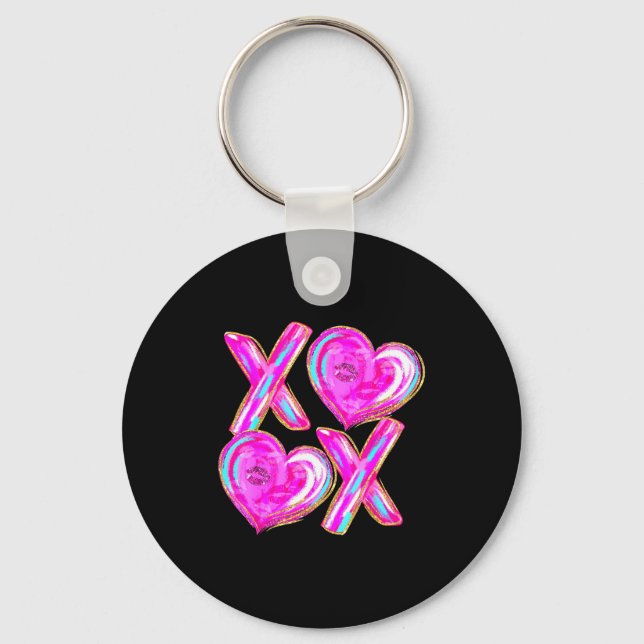Xoxo Hearts Valentine's Day Women Girls Vday  Key Ring (Front)