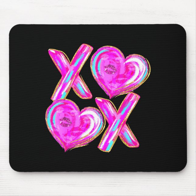 Xoxo Hearts Valentine's Day Women Girls Vday  Mouse Pad (Front)